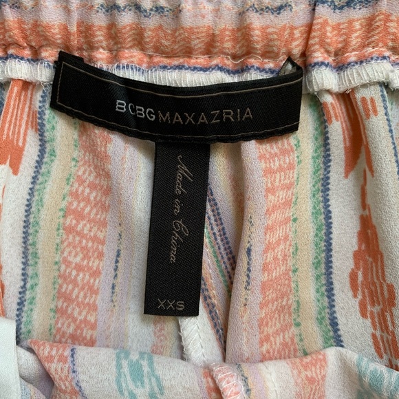 BCBGMAXAZRIA Pink Tribal Striped Sheer Shorts - Picture 4 of 5